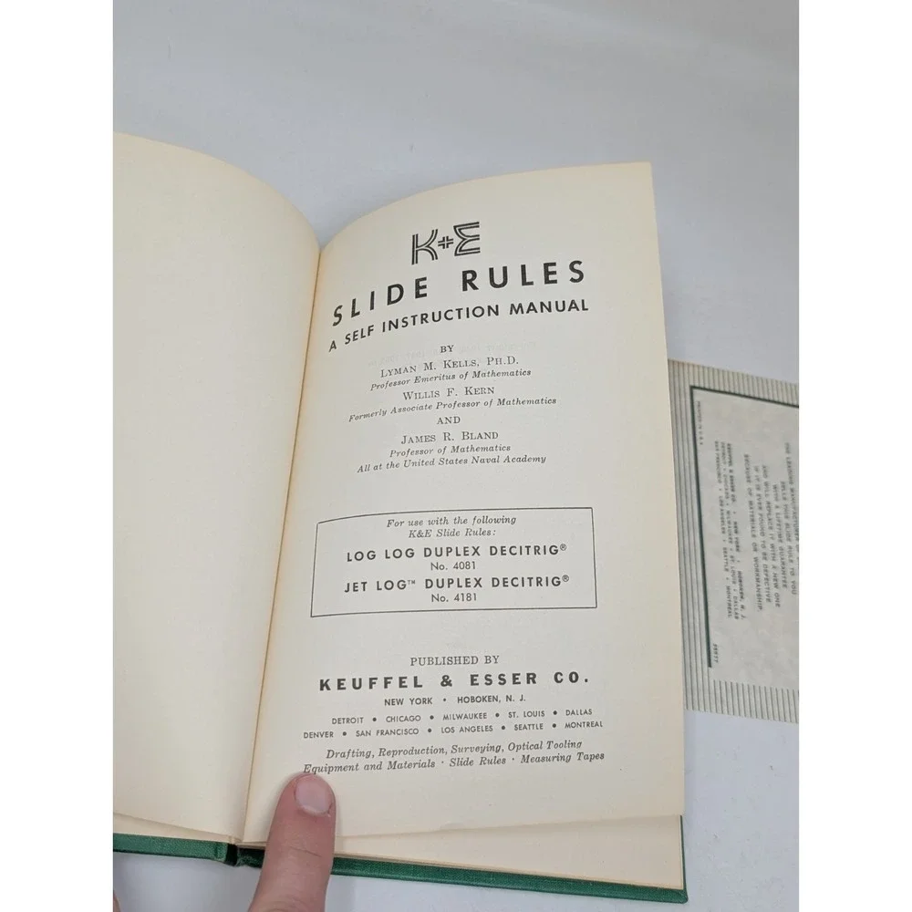Keuffel & Esser Slide Rule Jet Log Duplex Decitrig Instruction Manual 1950s Book